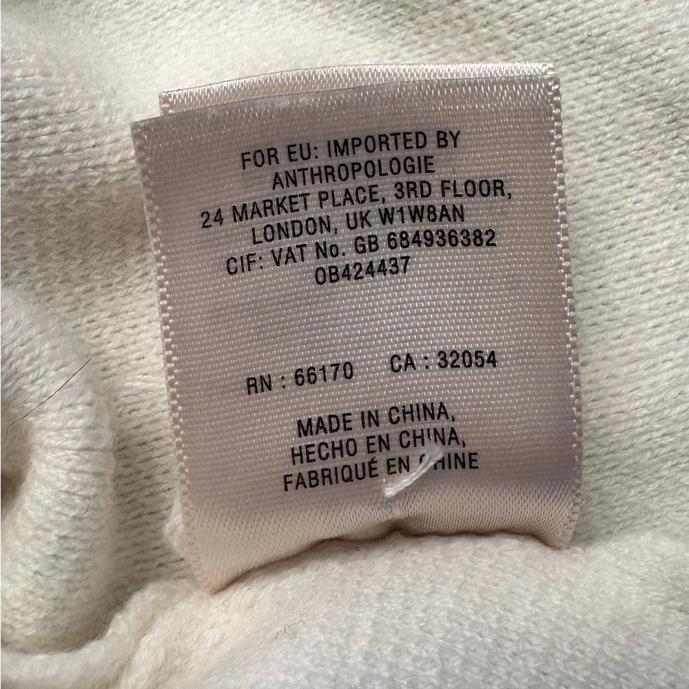 Anthropologie Ivory Cashmere Blend Funnel Neck Sweater w/ Lace Shoulders | M - Picture 7 of 7